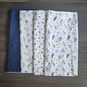 Parent's Choice Set Of Four Cotton Recieving Blankets Dinosaur Print